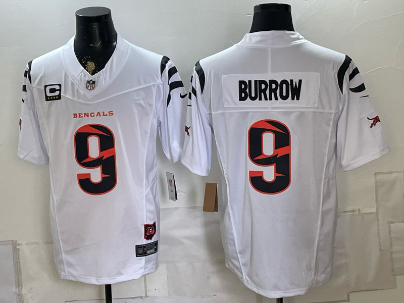 Men Cincinnati Bengals #9 Burrow white Nike Limited NFL Jersey 0826001